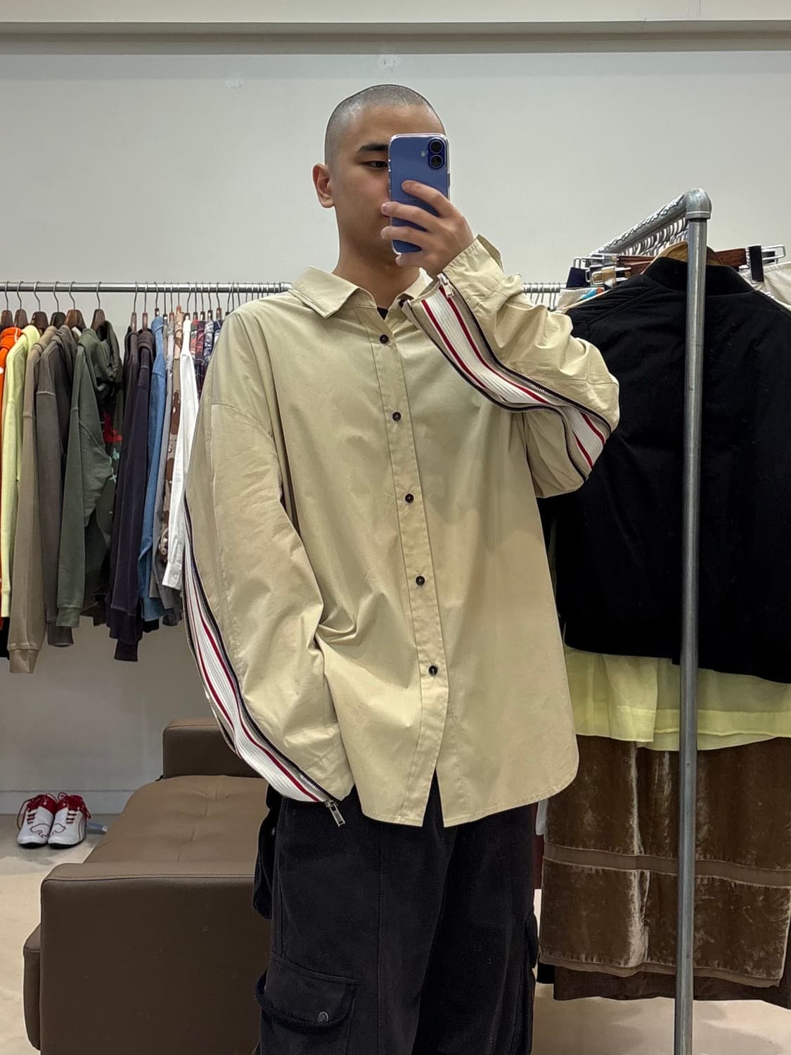 시스템 옴므 베이지 오버핏 셔츠 상품이미지9