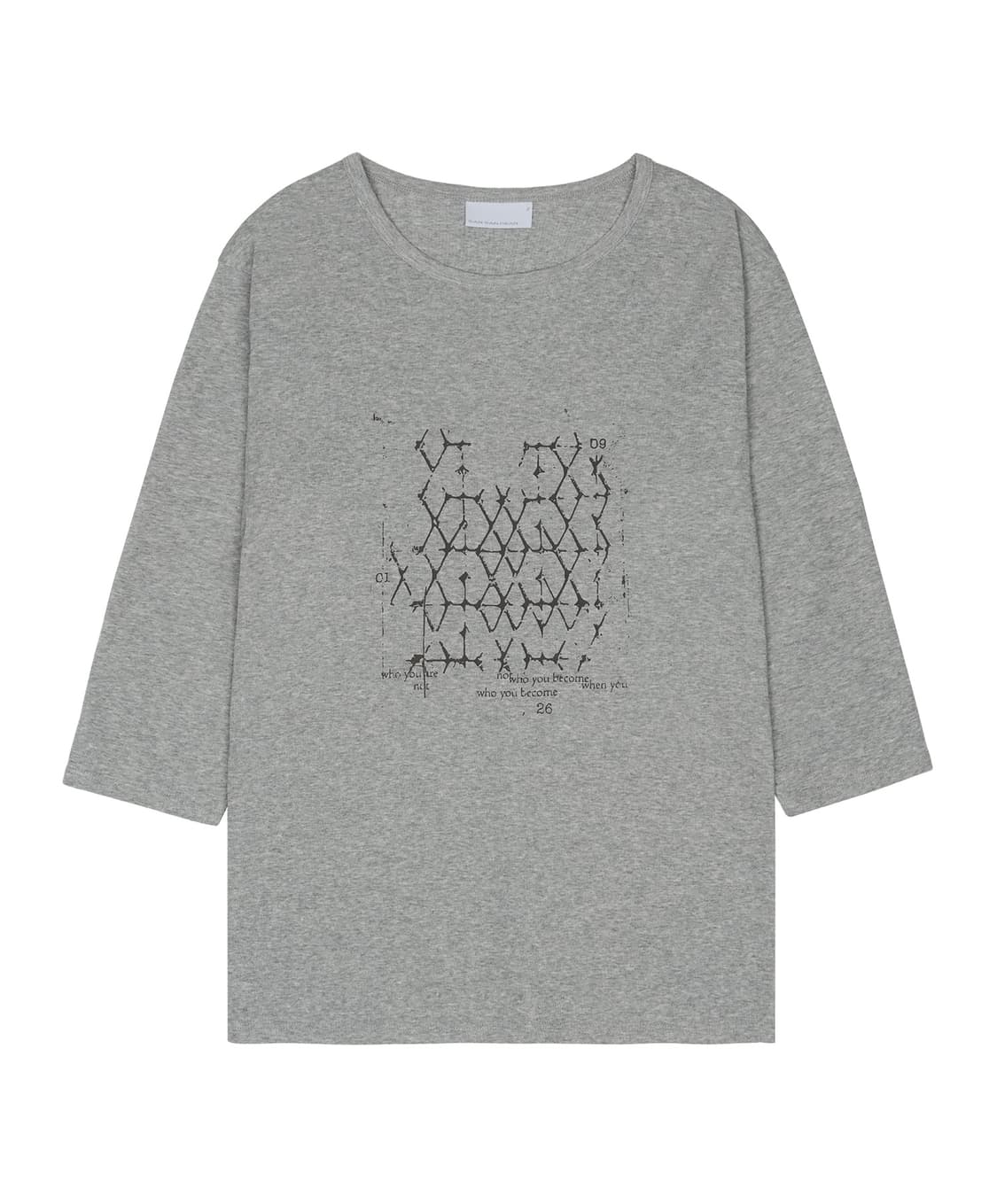 산산기어 LATTICE T-SHIRT [MELANGE GREY] 상품이미지1