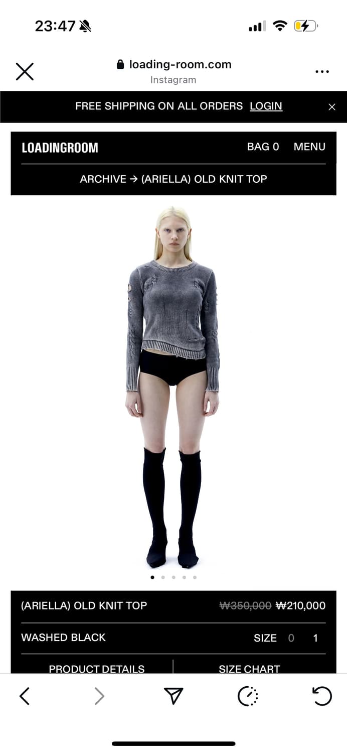 로딩룸 올드 니트 탑 그레이 상품이미지3