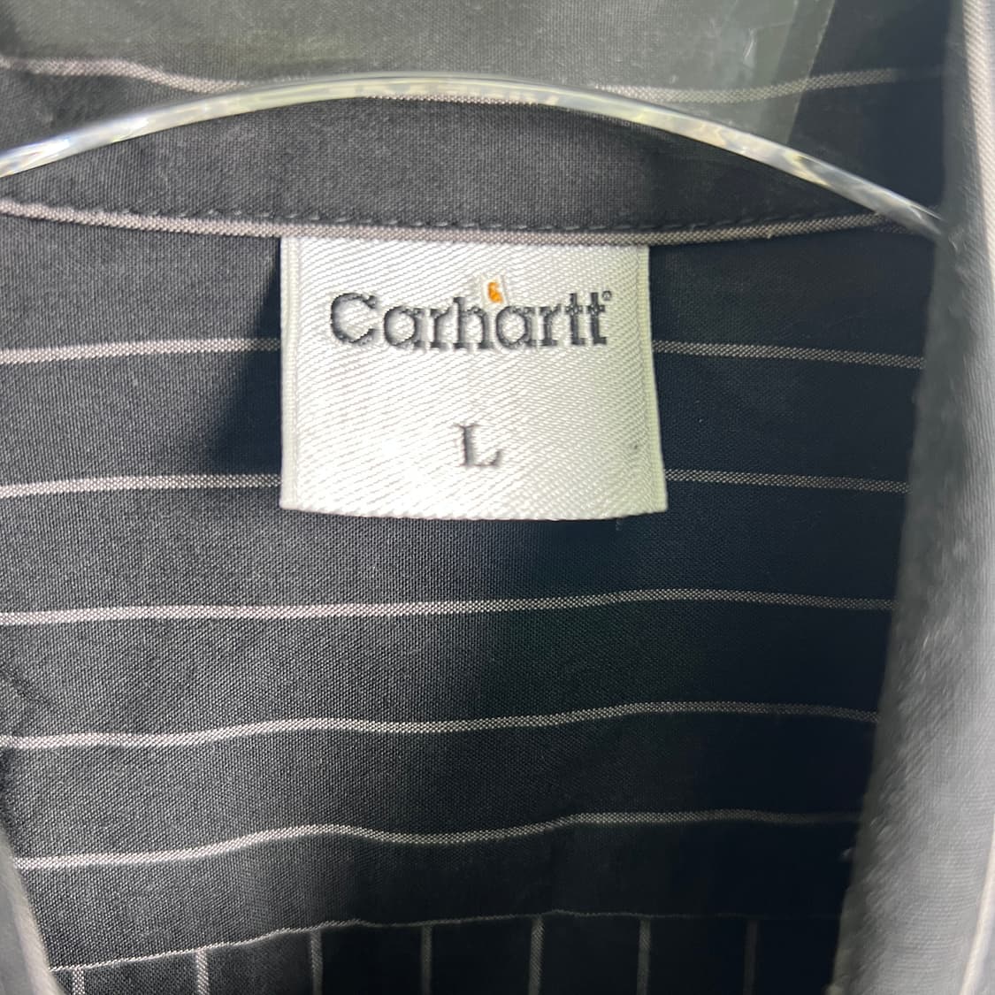 Carhartt 칼하트 블랙 스트라이프 반팔 셔츠 L 상품이미지4