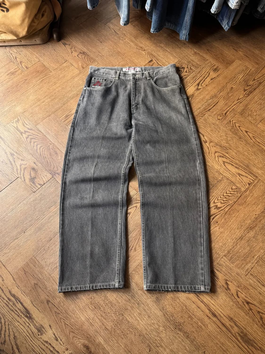 [34]00's AVIREX USA 아비렉스 올드스쿨 흑청 데님 팬츠 상품이미지1