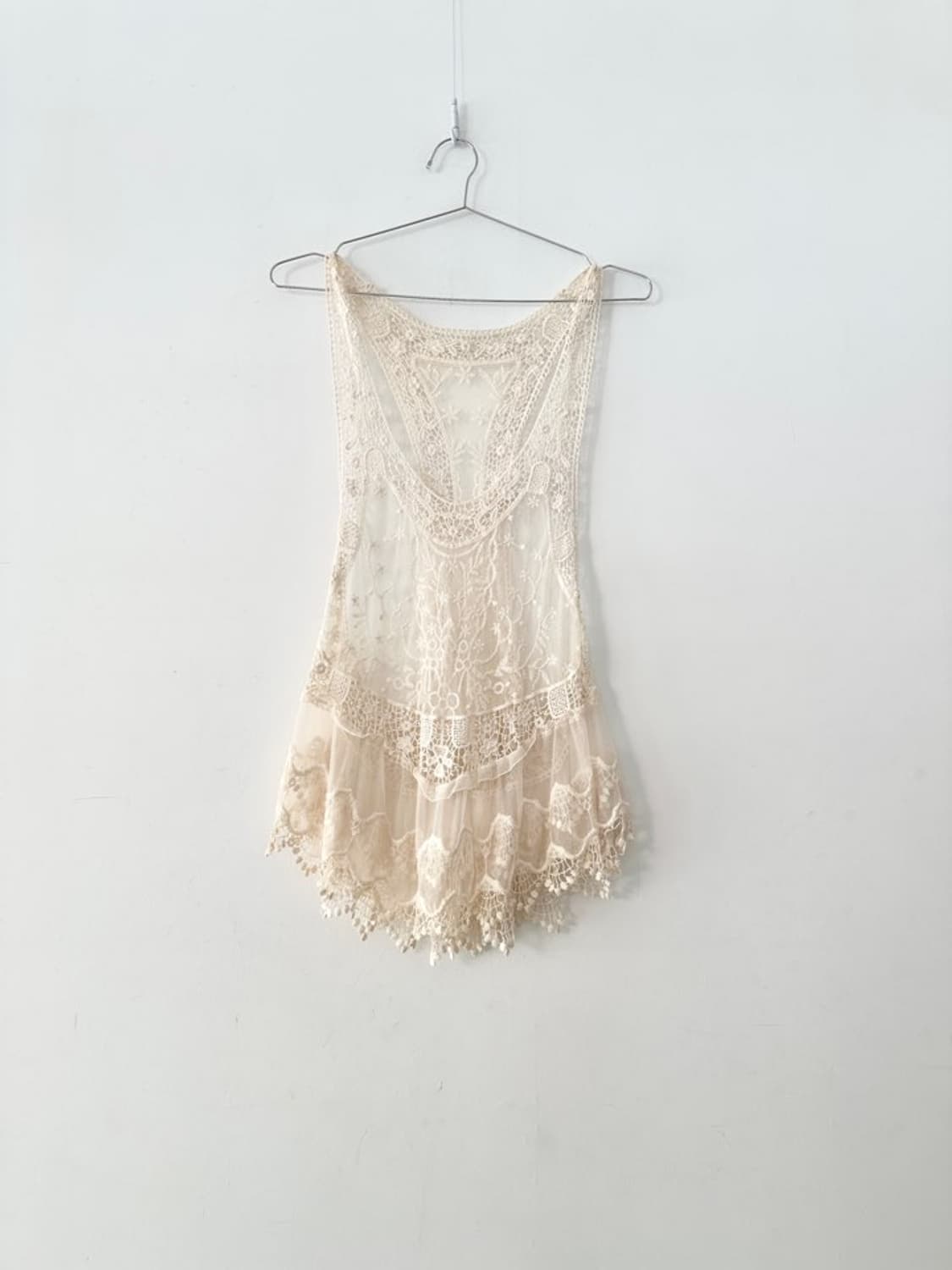Embroidery pure layer vest / ivory 상품이미지1