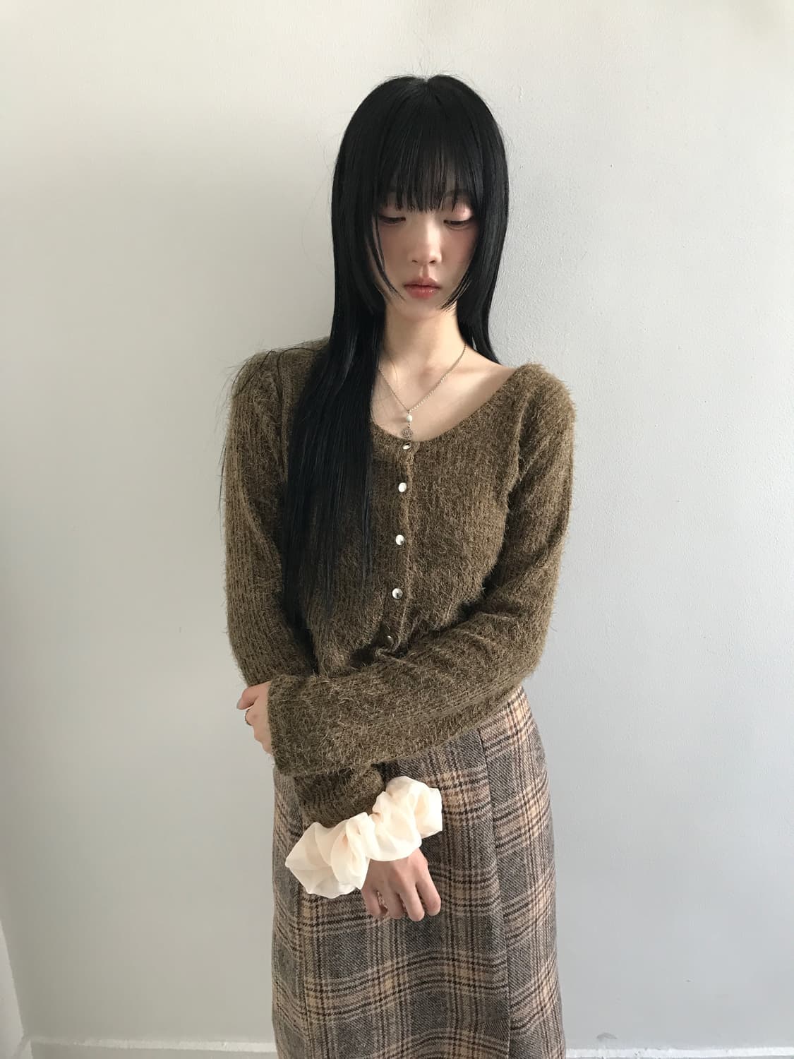 Check slit skirt 상품이미지3