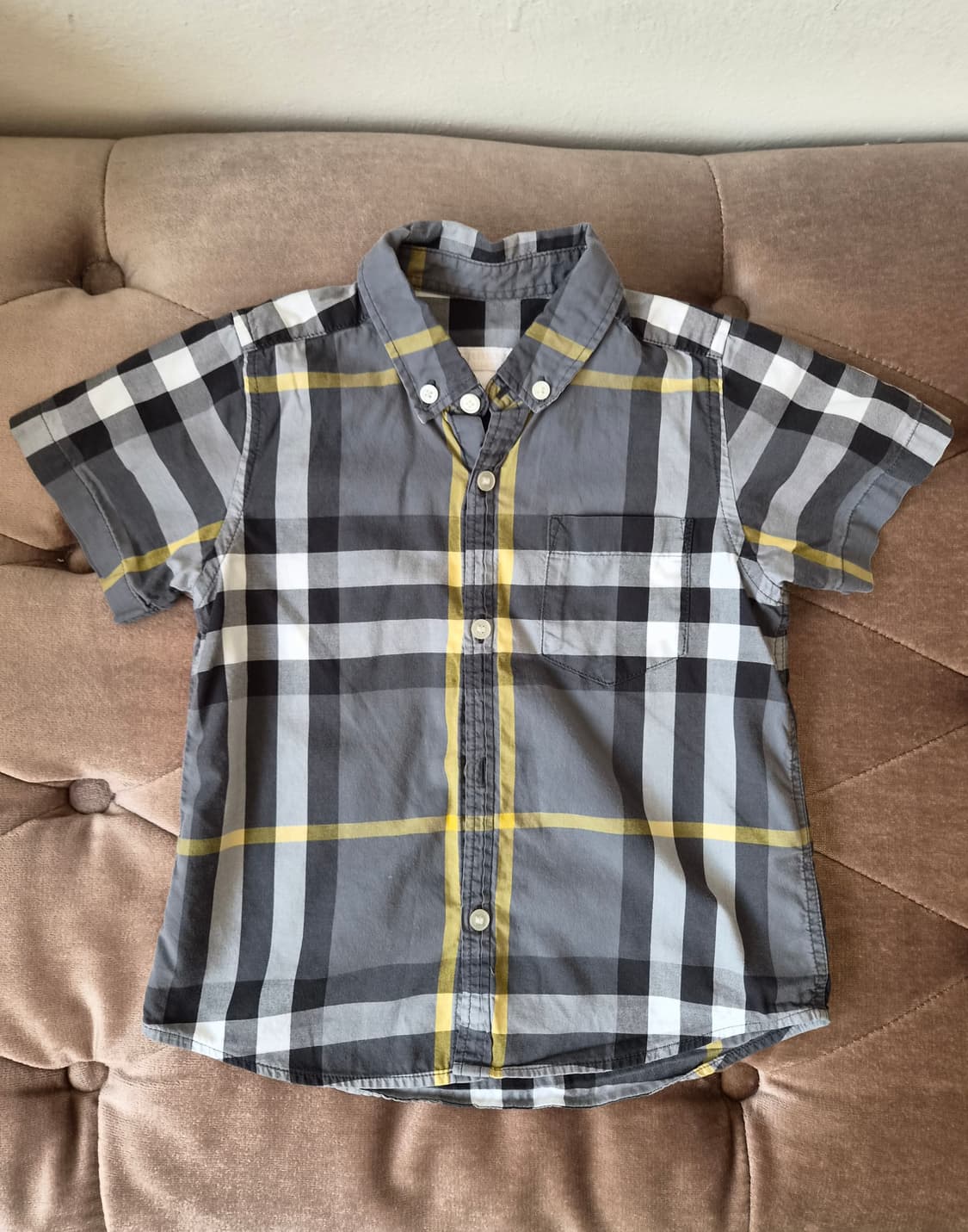 버버리 키즈 체크반팔셔츠 4Y사이즈 상품이미지2