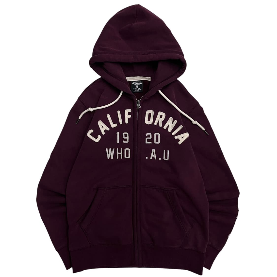 후아유 센터로고 딥버건디 후드집업 M 상품이미지2