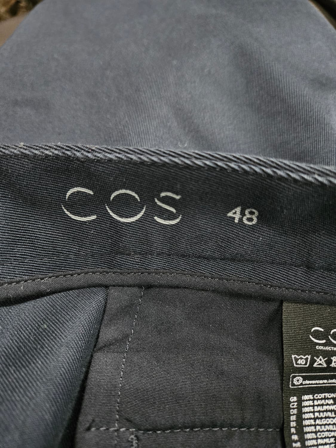 코스 네이비컬러 남성 허리 32 9부 슬랙스 면바지  상품이미지3