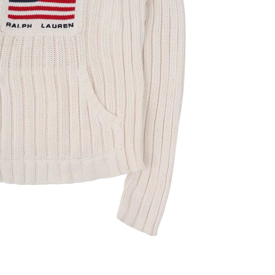 폴로진스 아이보리 성조기 후디 니트 상품이미지4