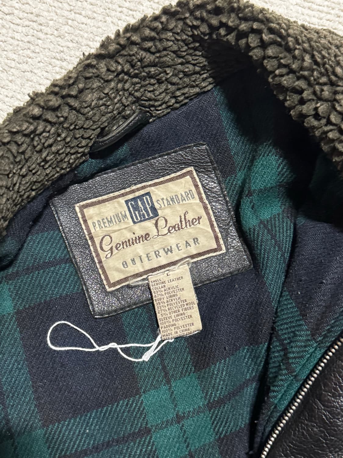 90s 올드 갭 프리미엄 카우레더 코트 L 상품이미지7