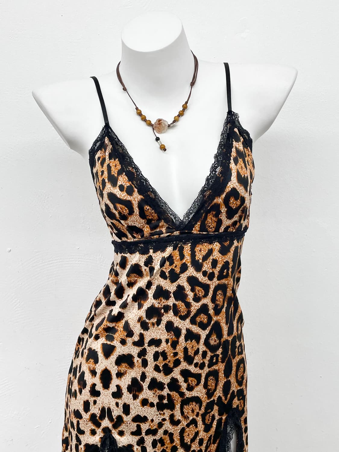 갸루 레오파드 트임 레이스 슬립ㅌ 상품이미지2