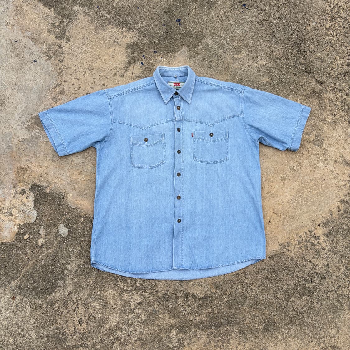 리바이스 빈티지 클래식 웨스턴 데님 반팔셔츠 XL 상품이미지1