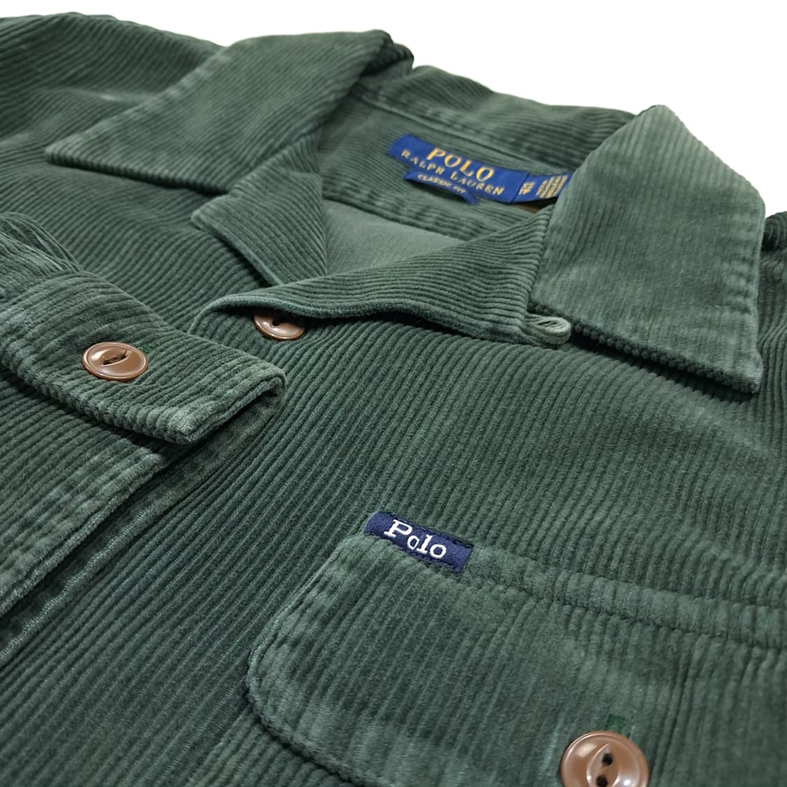 CK026 XS 폴로 QR인증 코듀로이 포레스트그린 워크 셔츠 남방 상품이미지6