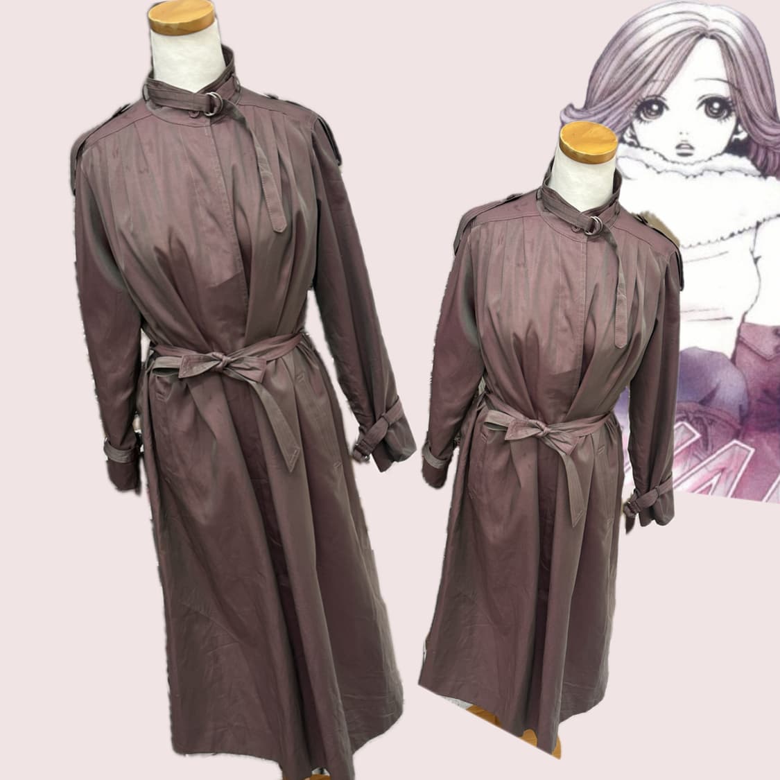 🤎나나깔 보라 트렌치 코트🤎 시크 일본 빈티지  롱 코트  상품이미지2