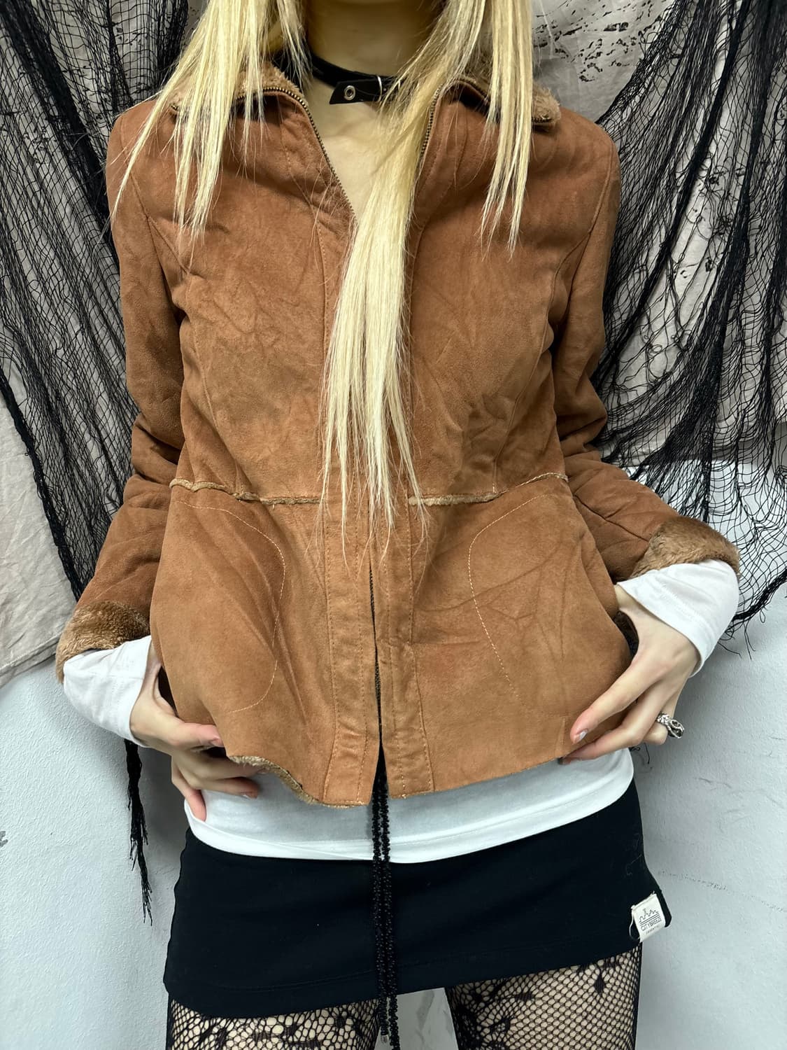 Minimal Design Fur Brown Jacket 상품이미지1