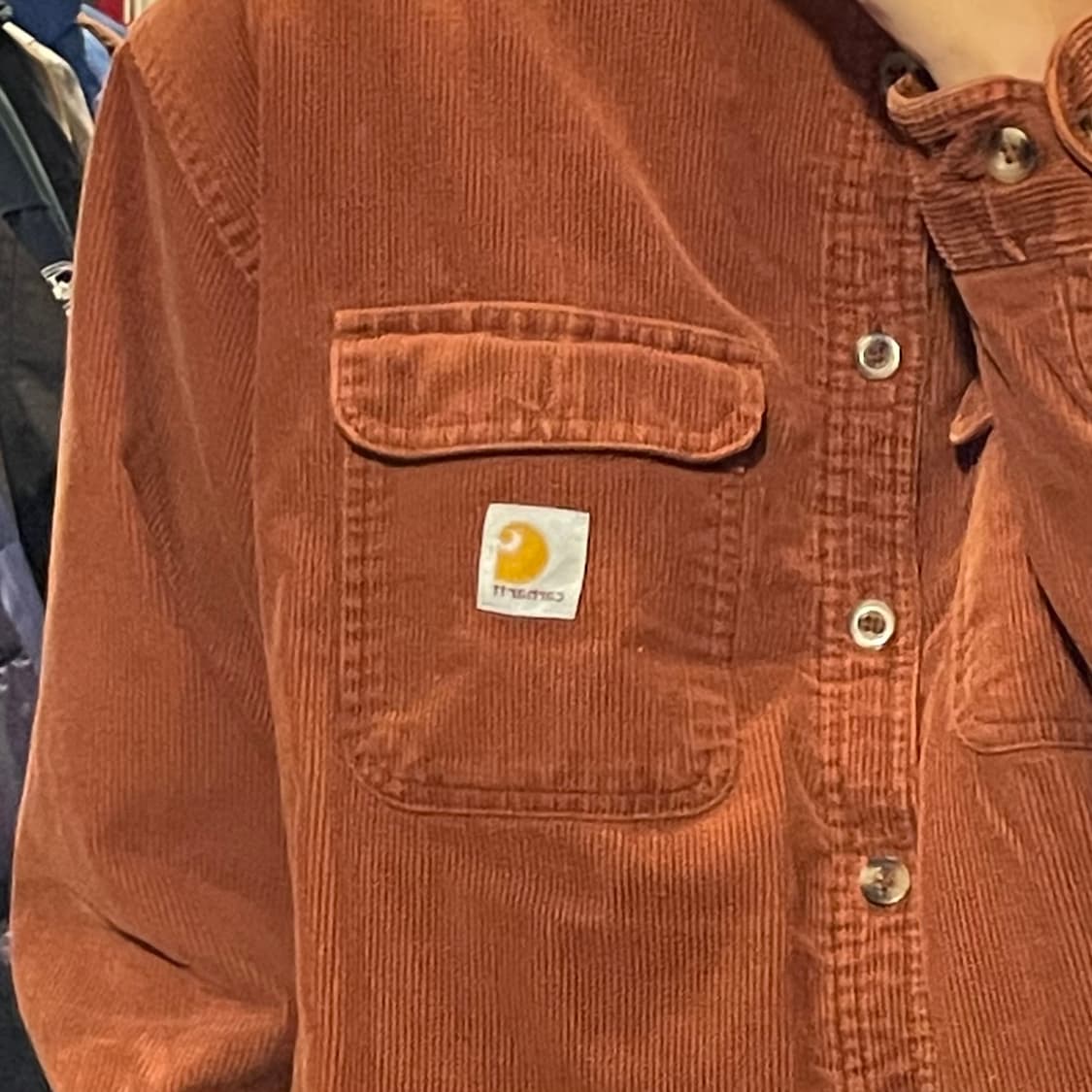 [IM] carhartt 칼하트 오렌지 코랄 코듀로이 긴팔셔츠 상품이미지8