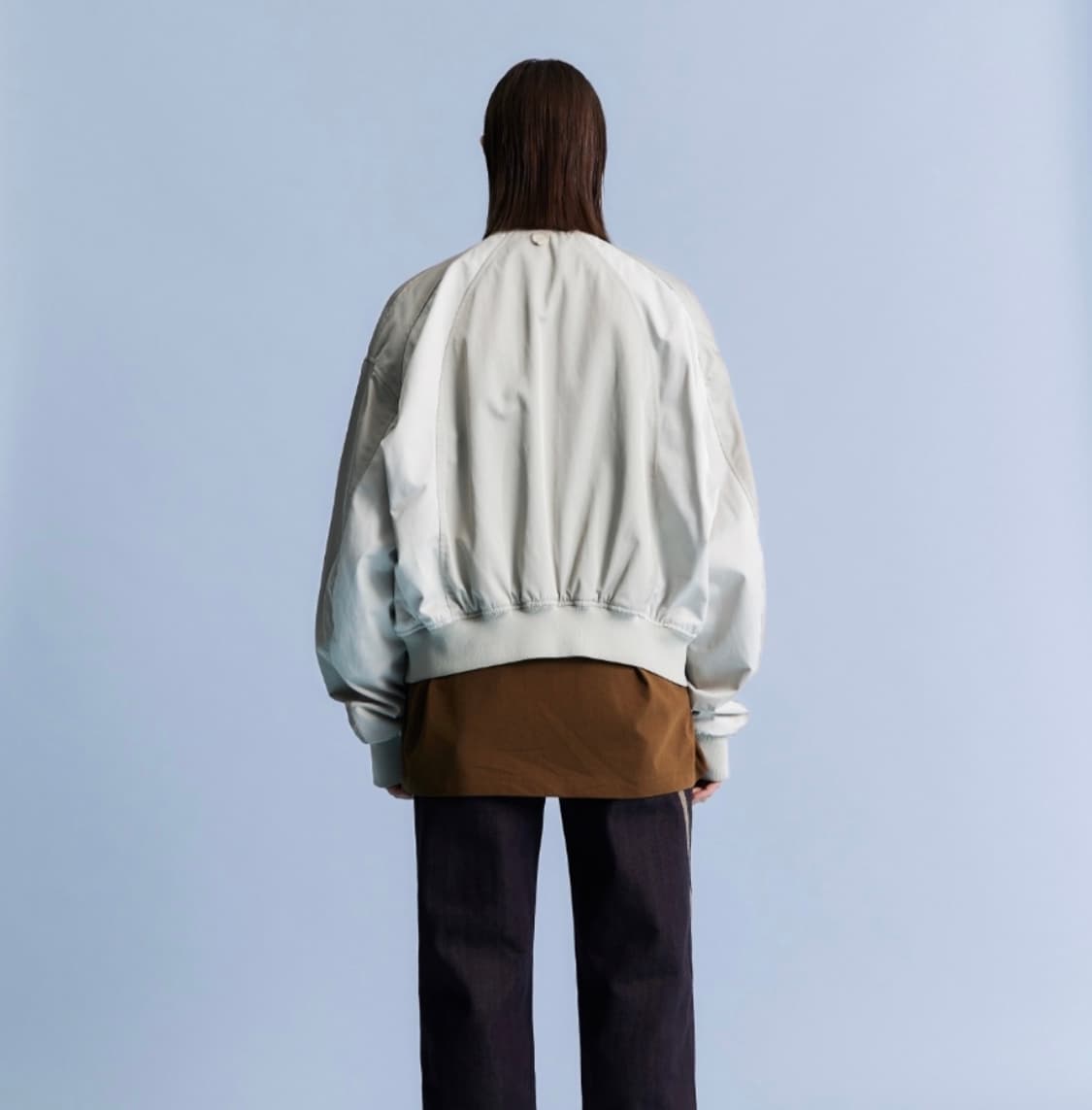 애드오프 트윈 패널 봄버 자켓 베이지 S 상품이미지3