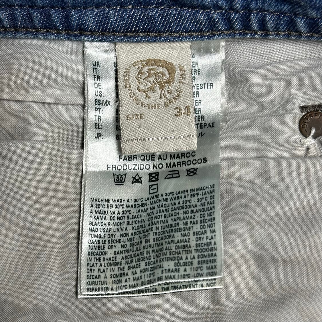 디젤 중청 워싱 데님 34 상품이미지9