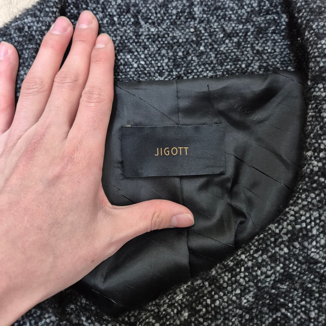 지고트 여성 헤링본 양모 알파카 더블 코트 상품이미지4