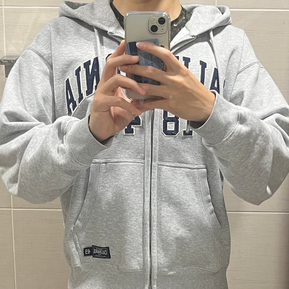 후아유 시그니처 패치 후드집업 XL 상품이미지4