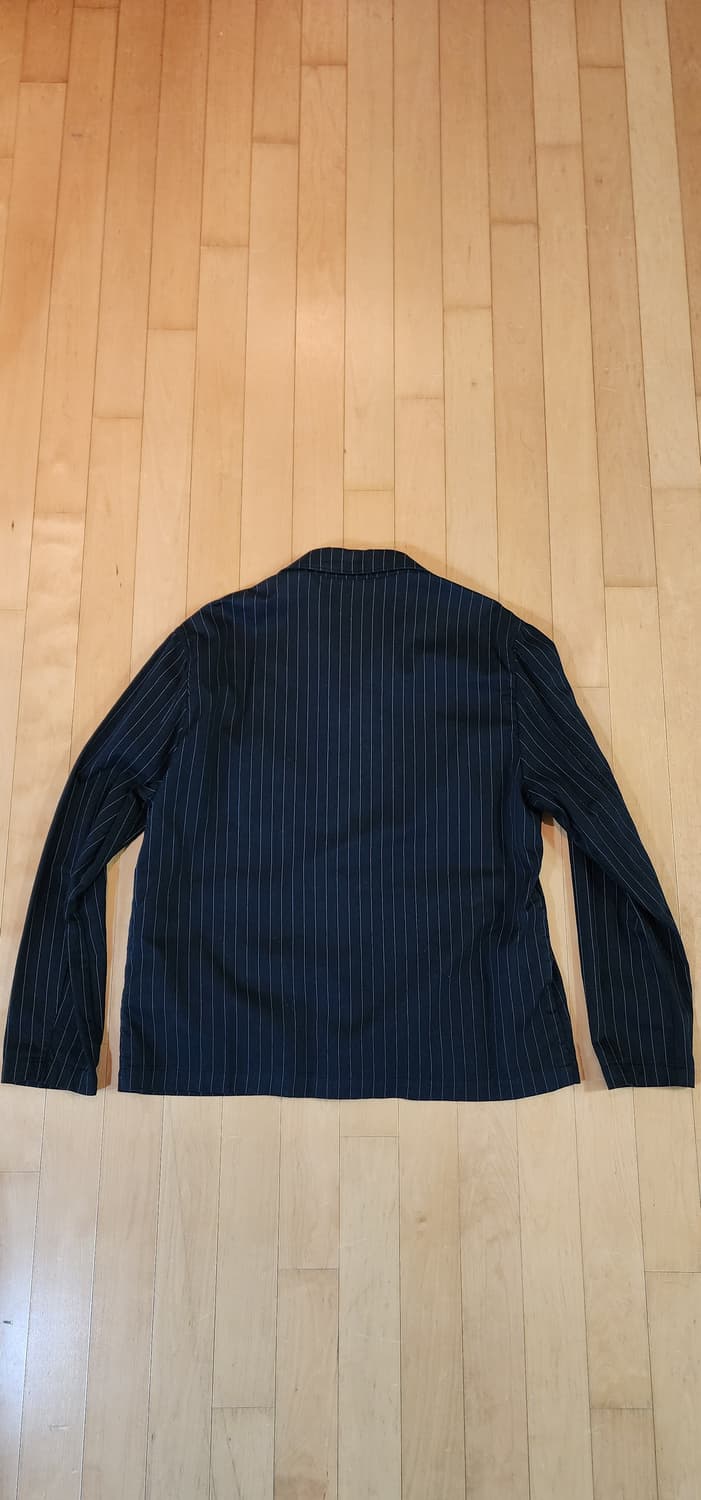 자라 블랙 핀스트라이프 코튼 워크 자켓 L 상품이미지5