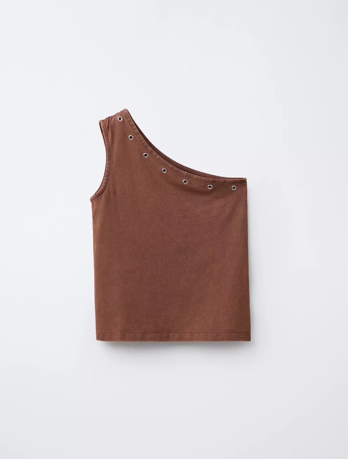 자라 zara 브라운 스터드 원숄더 탑 아일렛 나시 상품이미지2