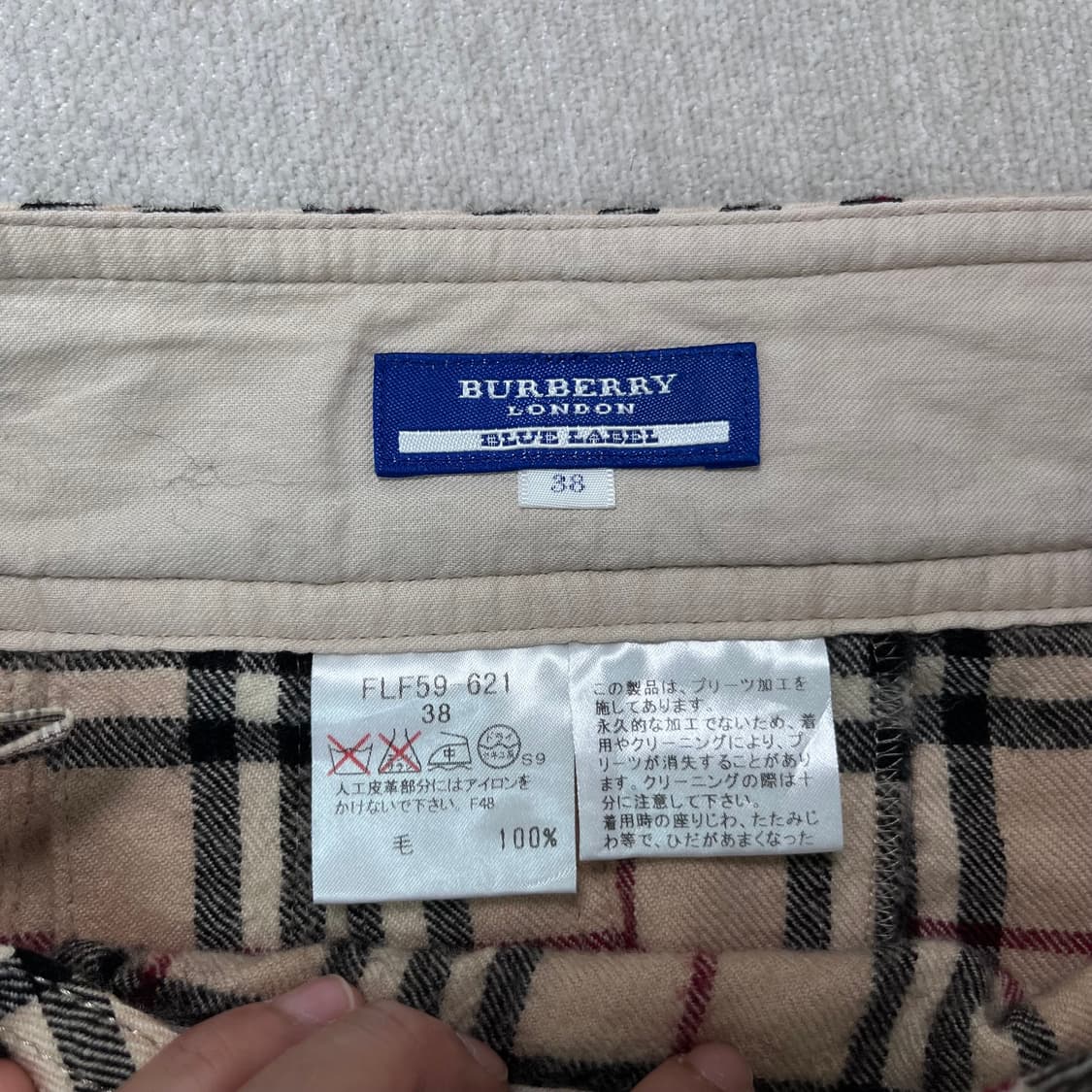 38 버버리 블루라벨 일본텍 울 노바체크 스커트 상품이미지3
