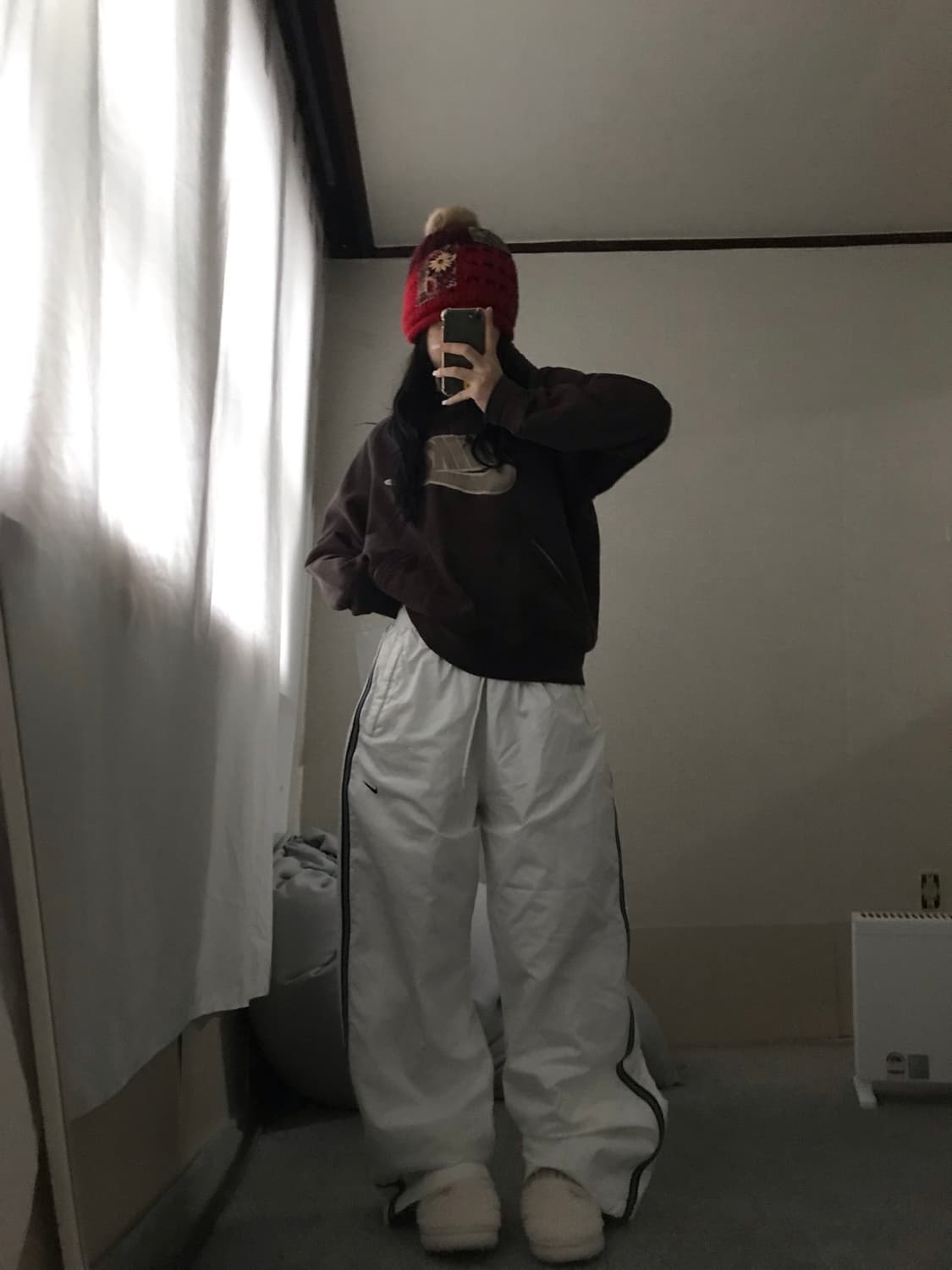 나이키 화이트 와이드핏 트레이닝 팬츠 상품이미지7