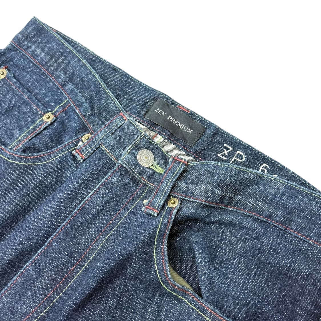 JPN zen 유화 잉어 페인팅 진청 데님팬츠 상품이미지6