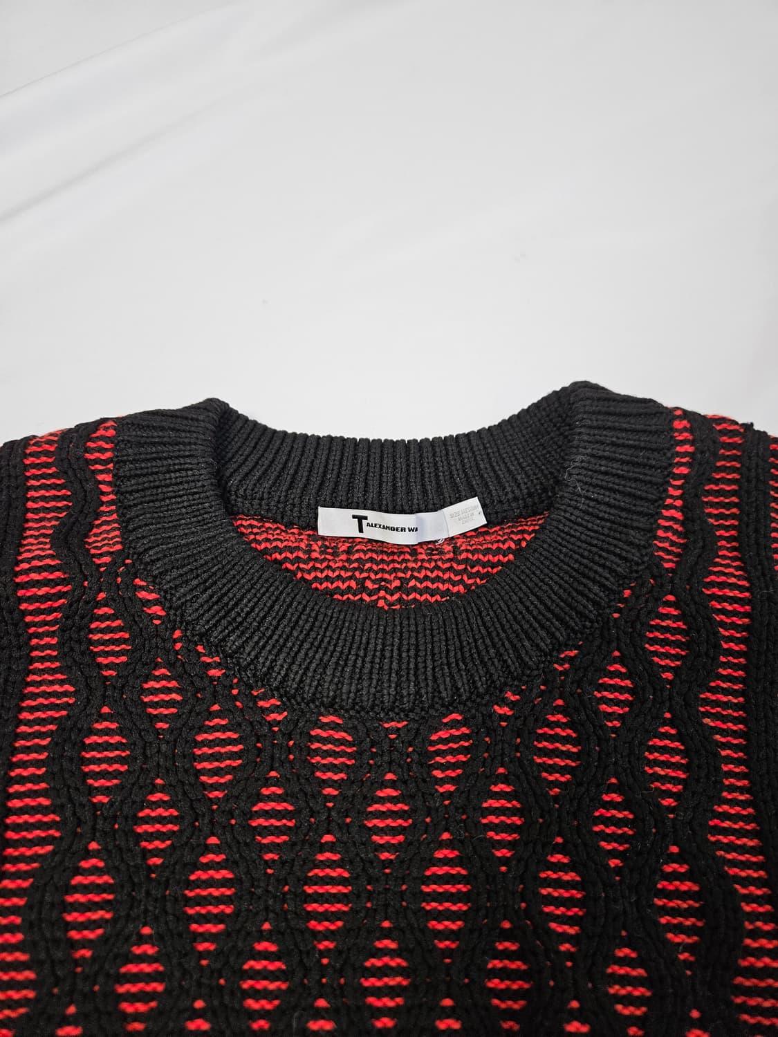 알렉산더왕 케이블 니트 스웨터 레드블랙 정품 M 상품이미지2