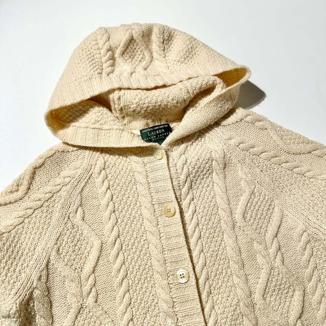 로렌 랄프로렌 아란 케이블 핸드 니트 후드 가디건  상품이미지3
