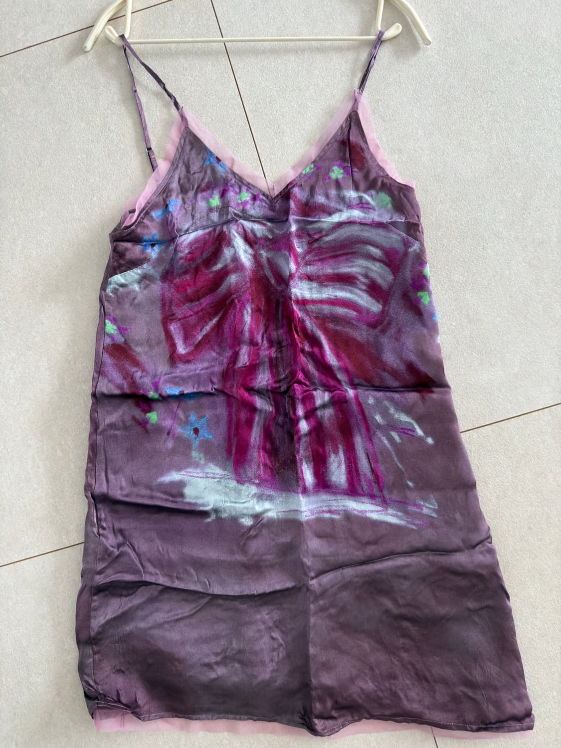 아크네 스튜디오 프린트 블라우스 드레스 라즈베리 핑크 상품이미지3