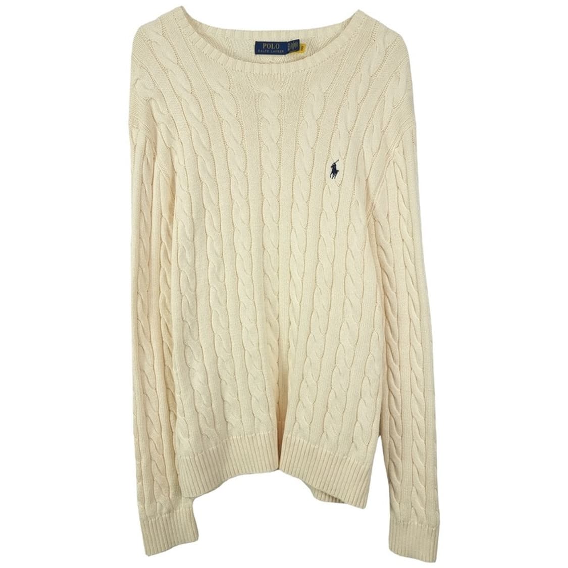 [폴로 랄프로렌] 포니 로고 자수 신형 꽈배기 니트 아이보리 M18659 상품이미지2