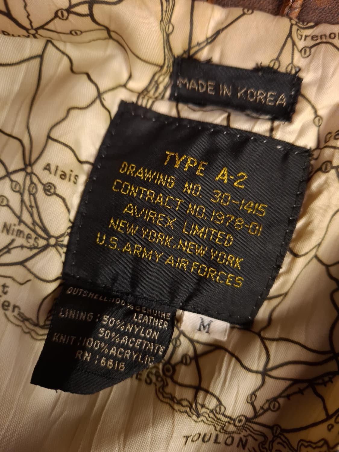 오리지날 80's 국내산 아비렉스 미공군 A-2 리얼레더 항공점퍼 상품이미지2