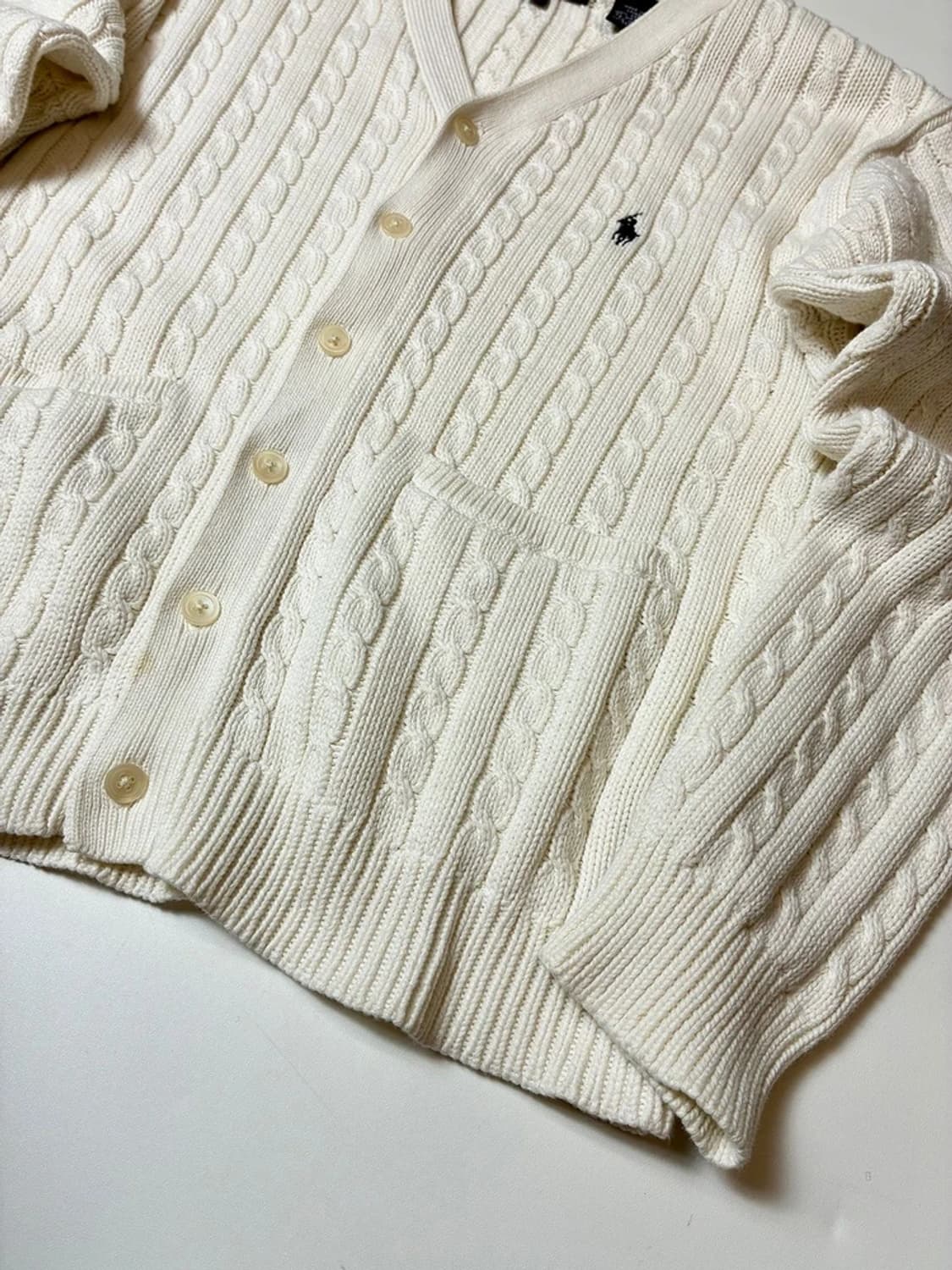 폴로 랄프로렌 00's 꽈배기 코튼 니트 가디건 PN8623 상품이미지4