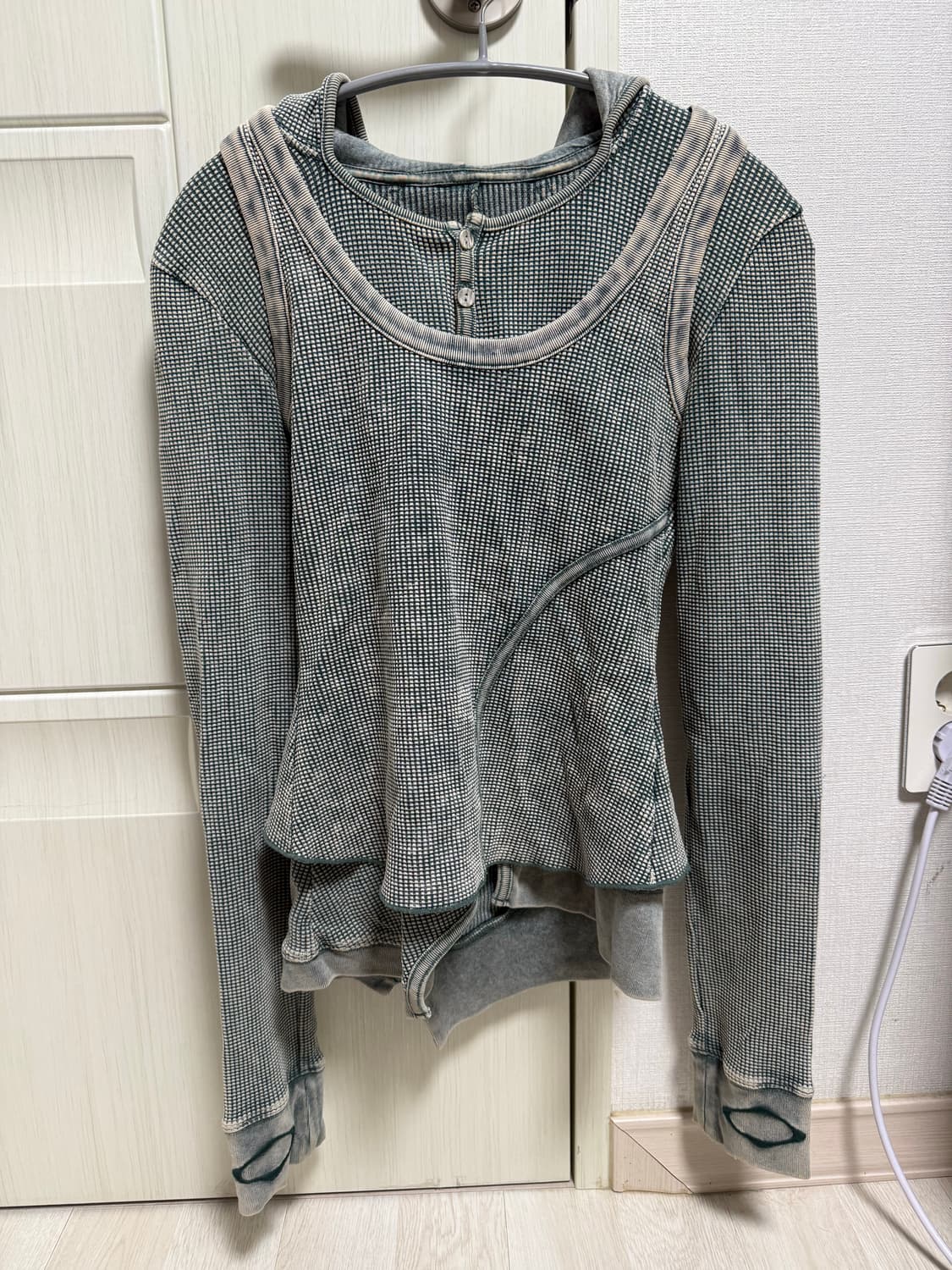 미스치프 레이어드 와플 후디 세트 상품이미지2