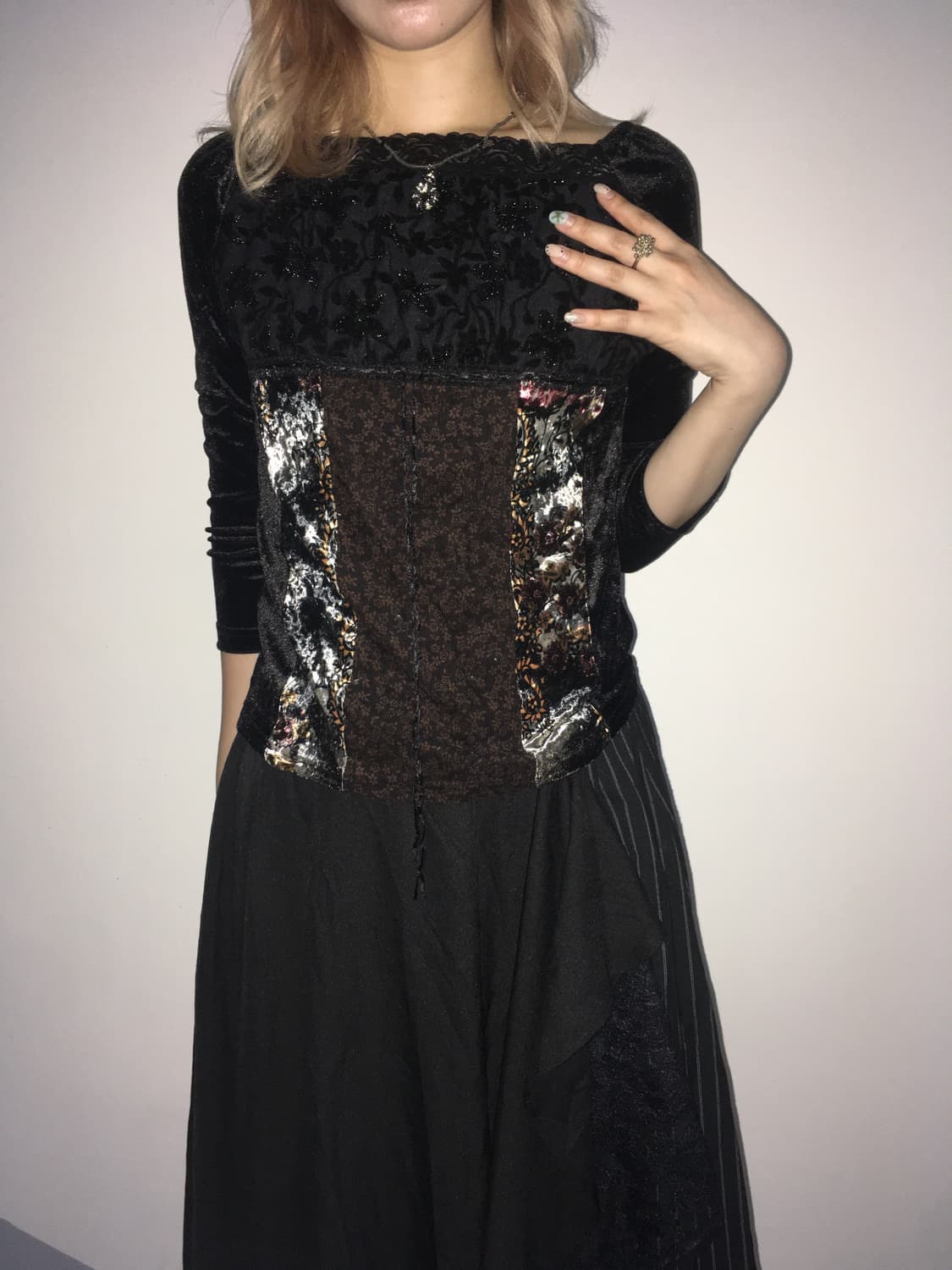 jpn vintage antique velour blouse 상품이미지4