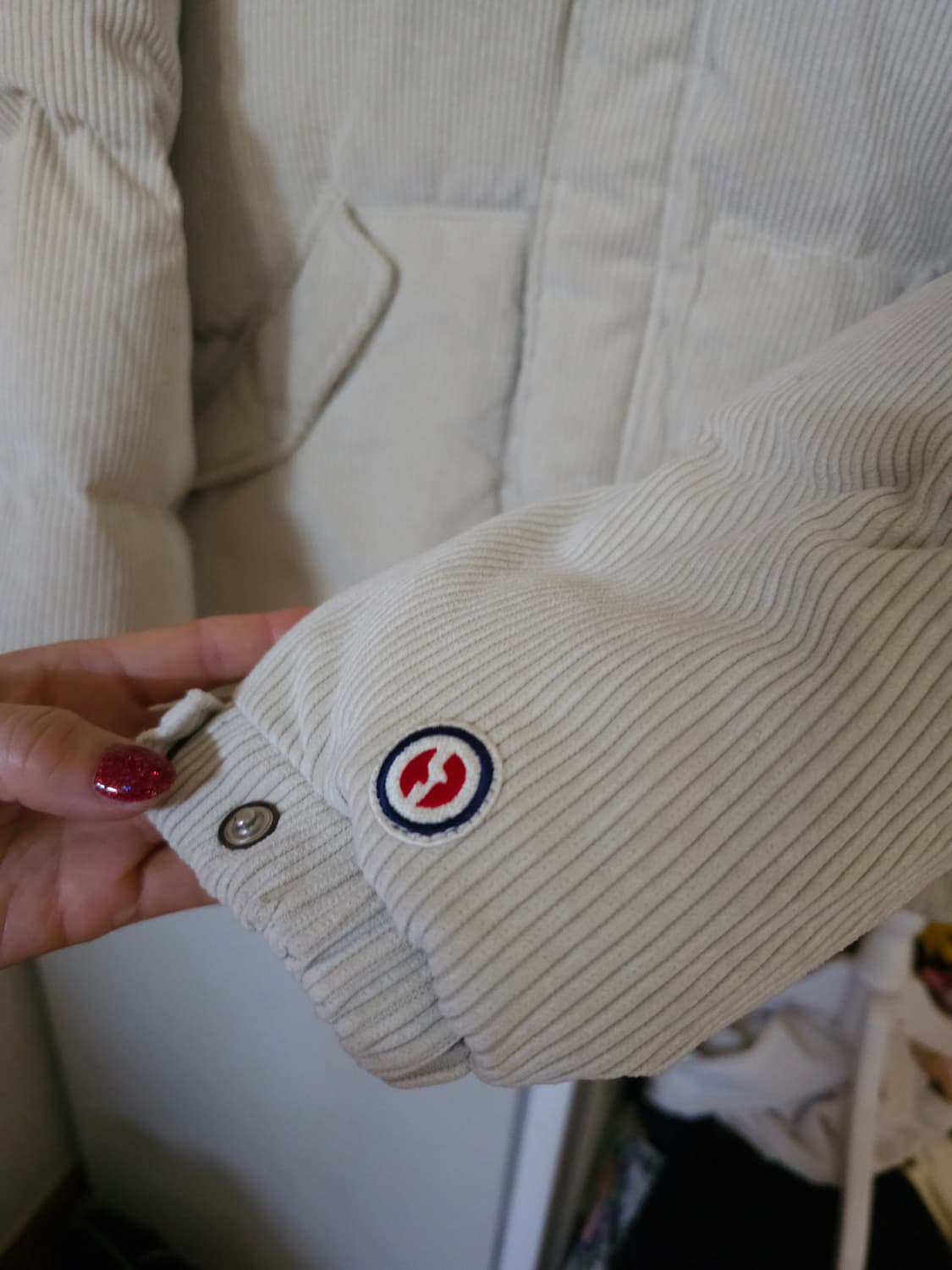 아웃도어 코듀로이 다운패딩 아이보리 상품이미지4