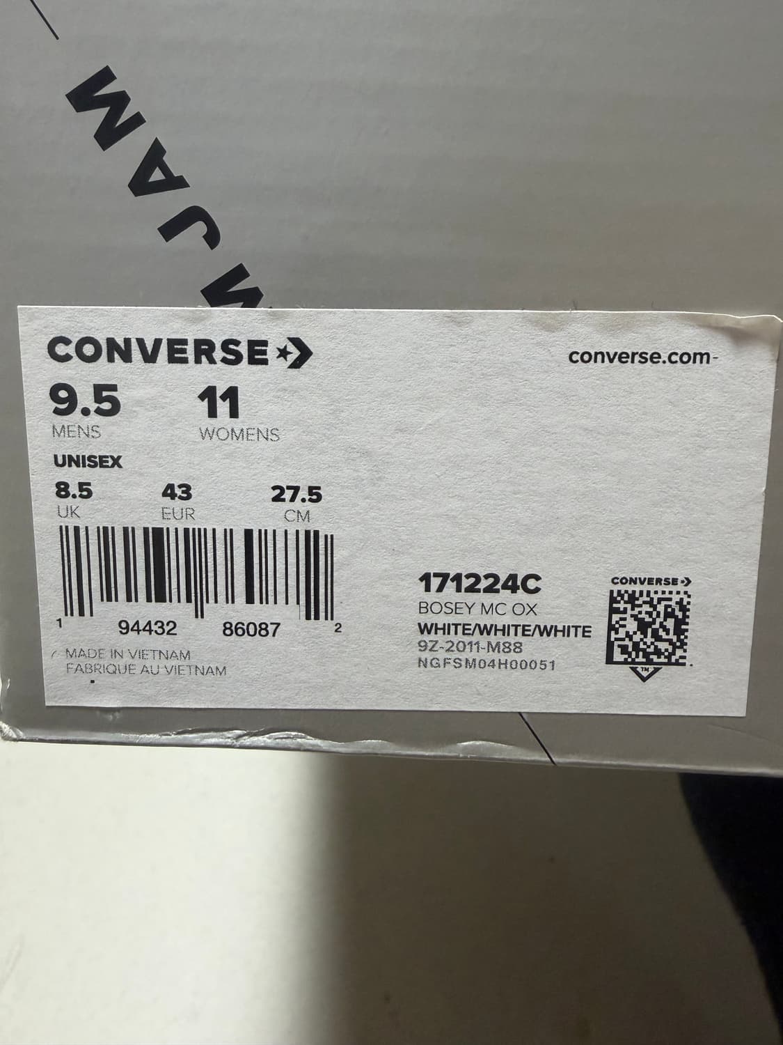 슬램잼 x 컨버스 보시 MC 로우 '트리플 화이트' 상품이미지4