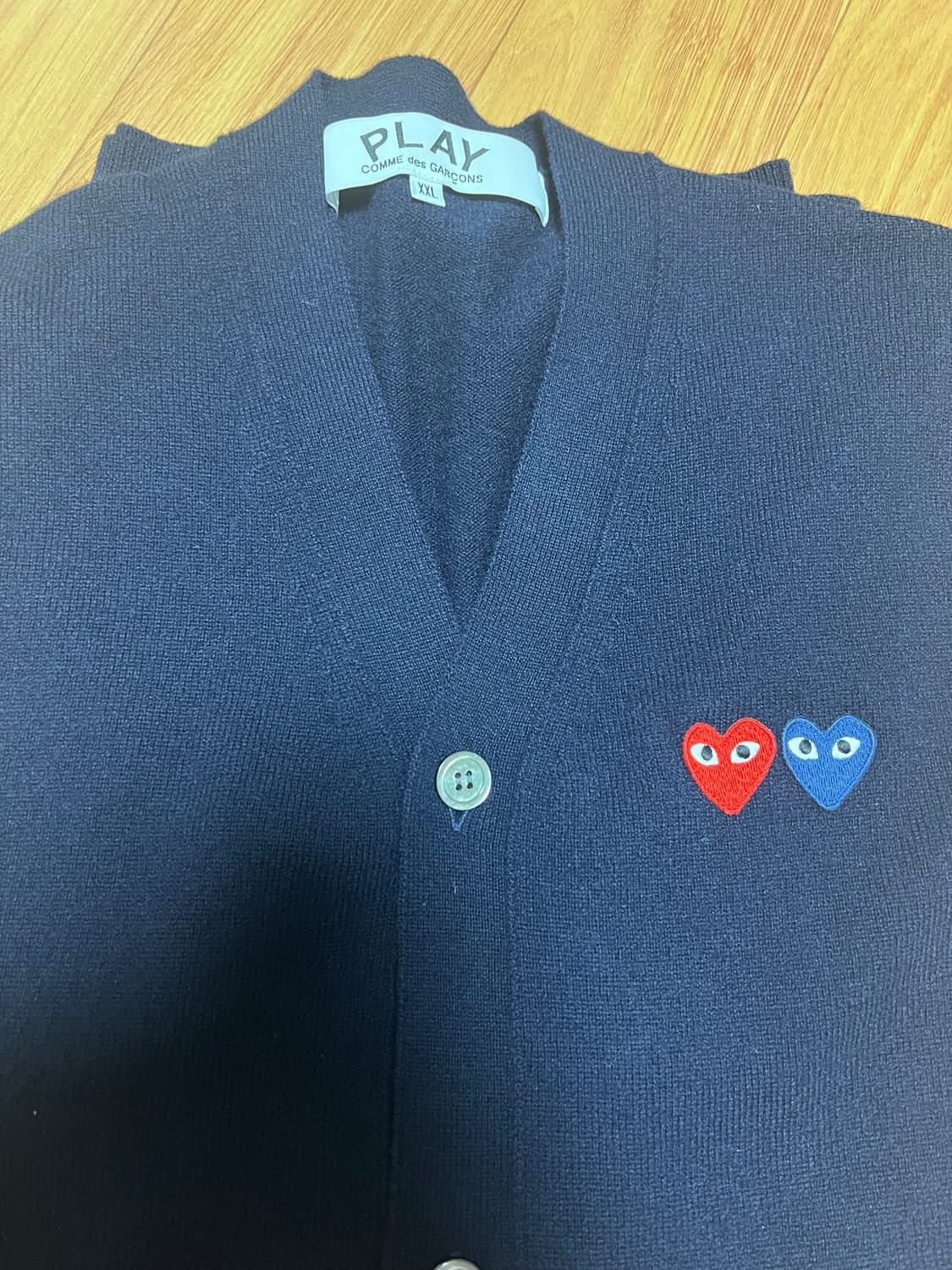 꼼데가르송 더블와페 가디건 2xl 네이비 상품이미지1