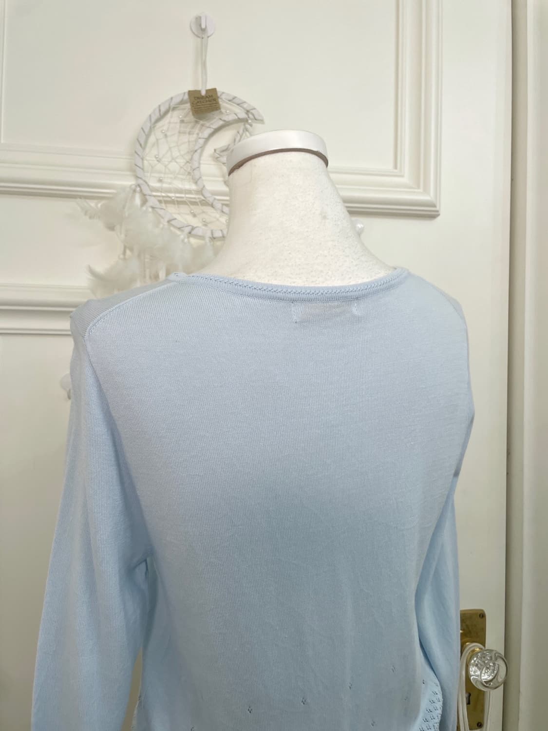 sky blue crochet mint button cardigan 상품이미지4