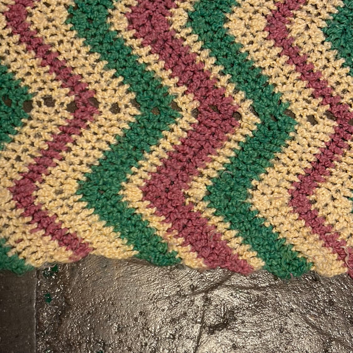 90s USA 니트 카페트 물결 러그 매트 상품이미지4