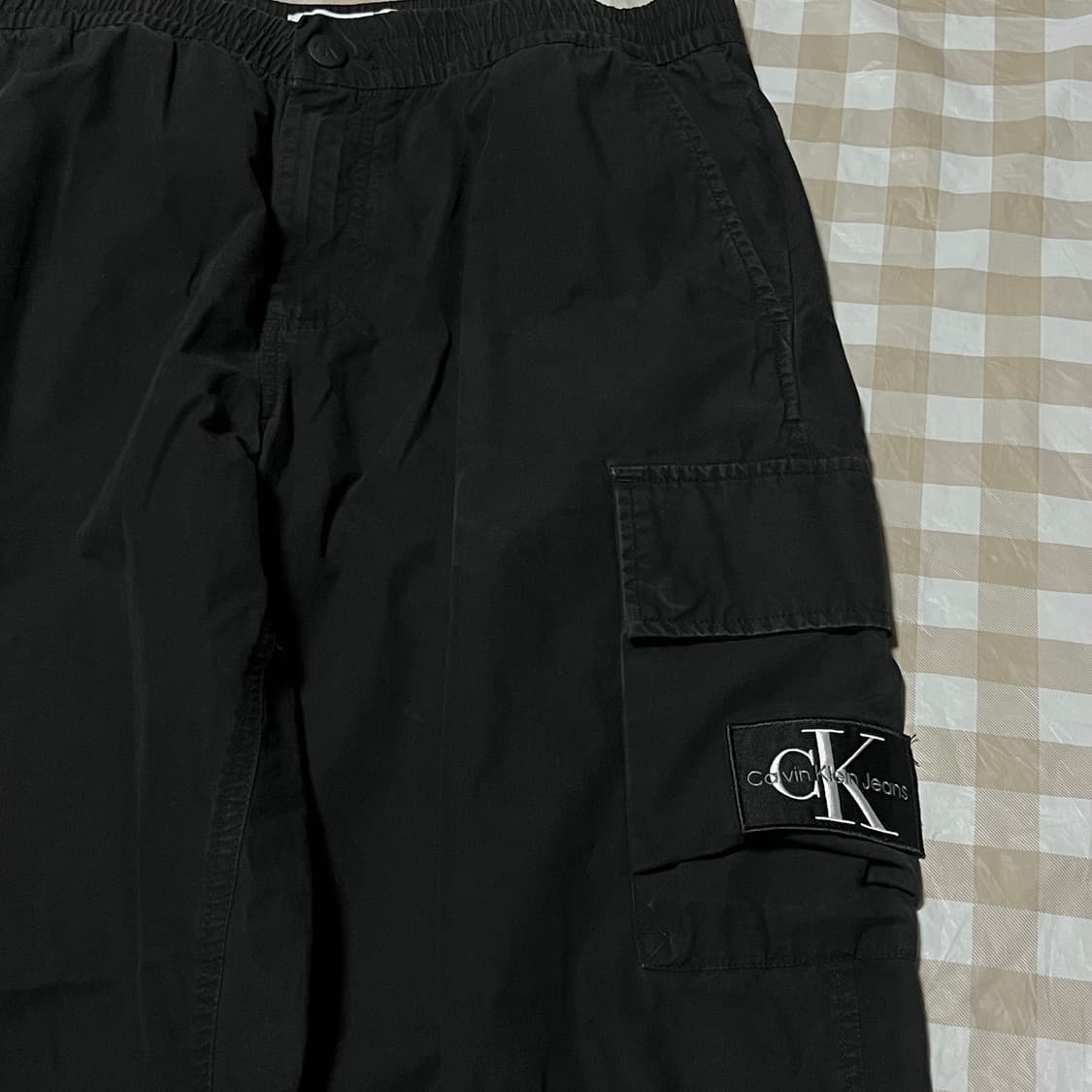 캘빈클라인 진 카고팬츠 블랙 S 조거 스트링 바지 검정 상품이미지3