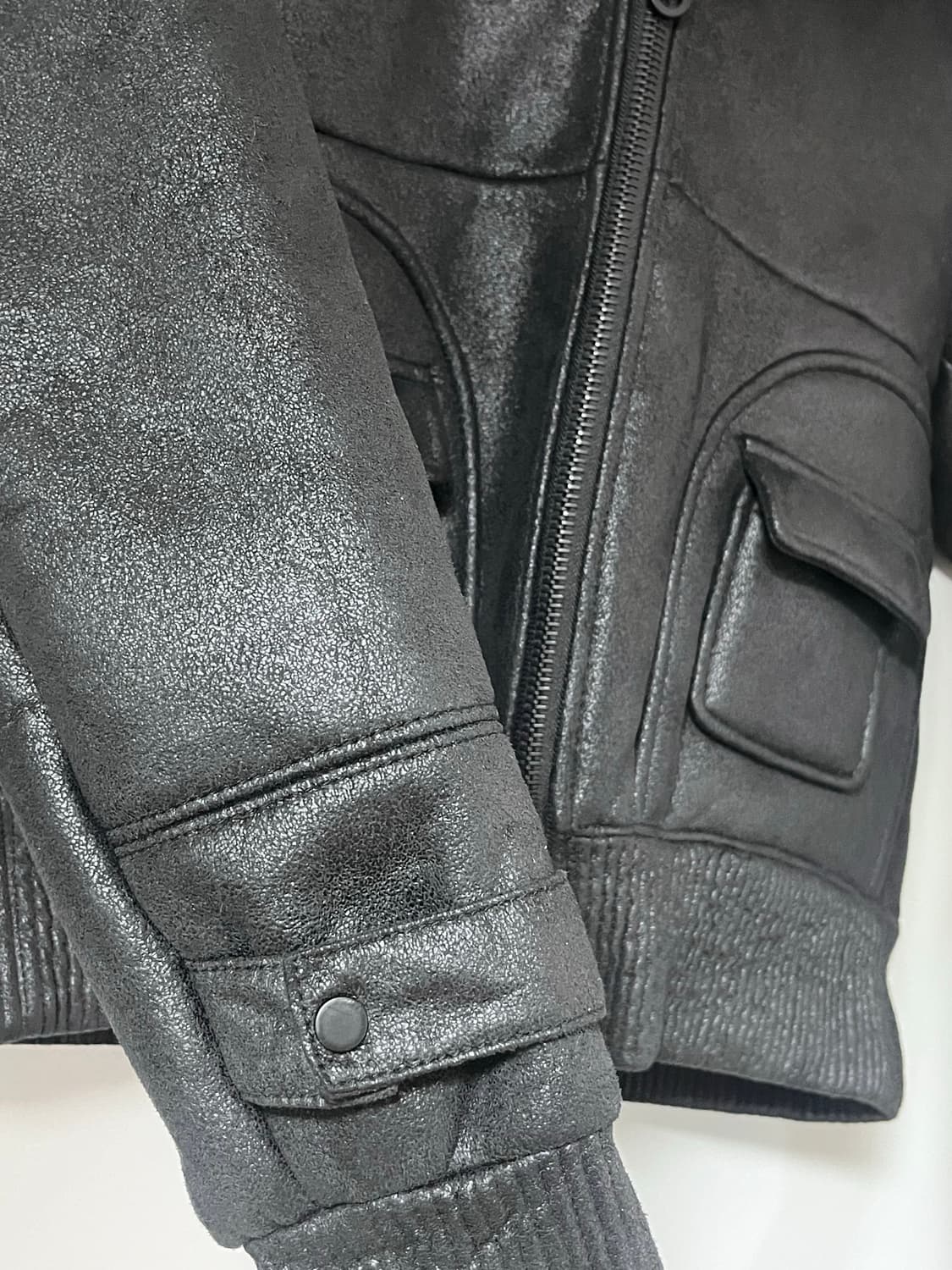 무스탕 숏 자켓 아우터 크롭 블랙 락시크 펑크 갸루 y2k 나나 상품이미지3