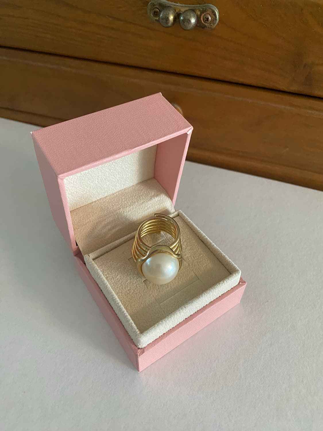 빈티지 골드 진주 링 반지 상품이미지1