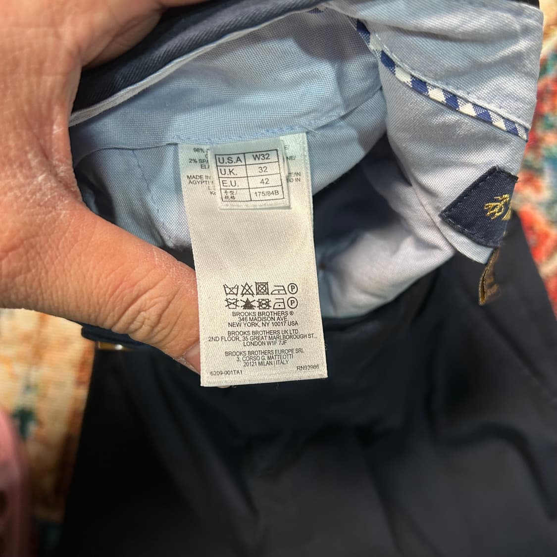 [32] 브룩스 브라더스 테수티 손드리오 밀라노 핏 치노팬츠 네이비 상품이미지5