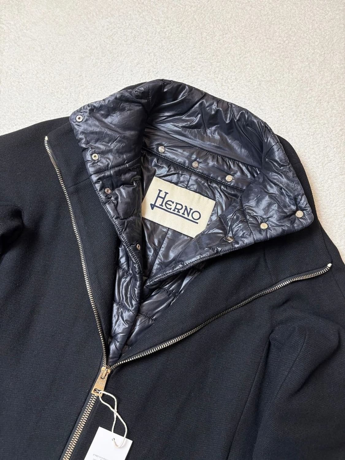 에르노 HERNO 패딩 캐시미어 블렌드 레이어드 울 롱 코트 PN6607 상품이미지4