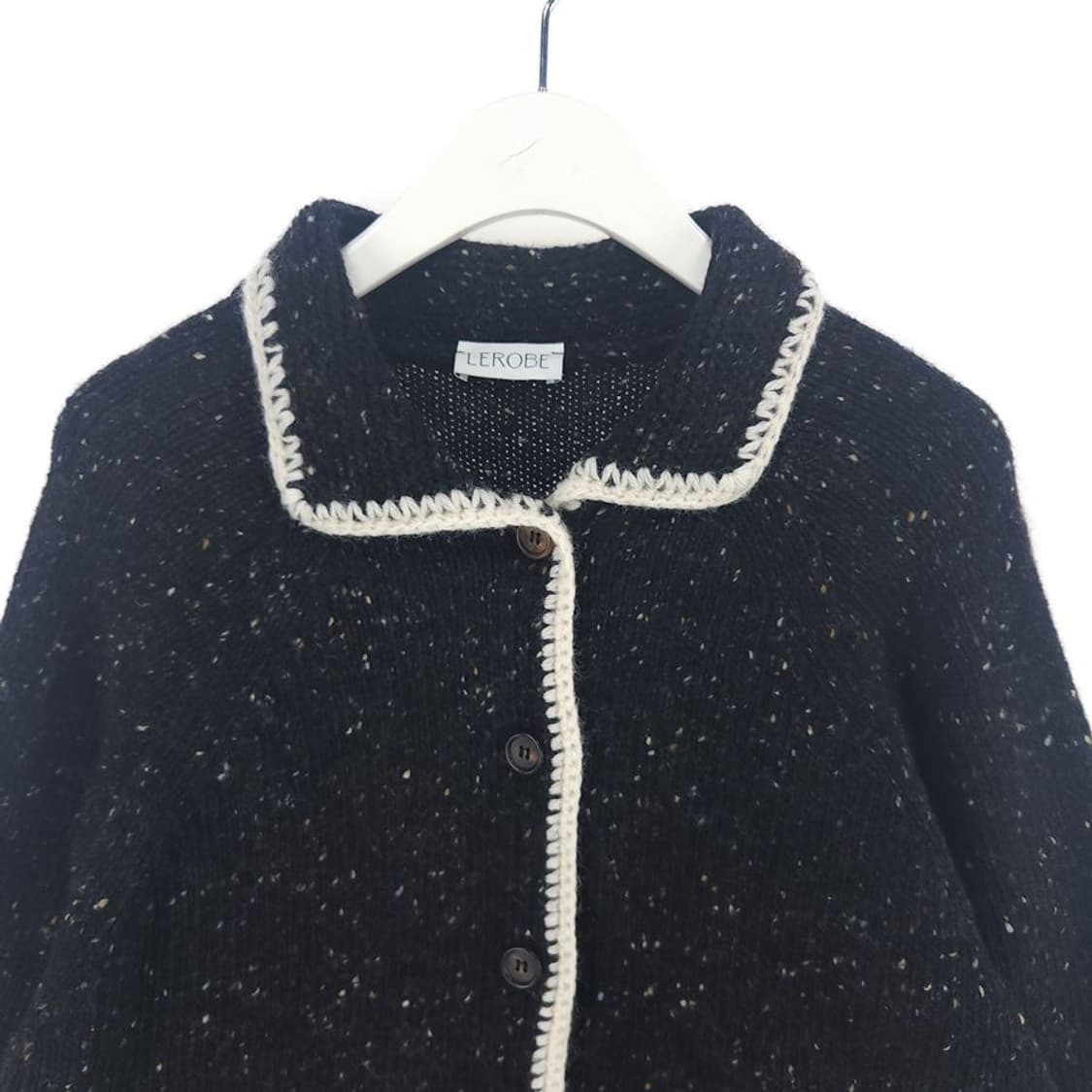 [여F]르로브(LEROBE) 블랙 울 니트 가디건[Y5C-265] 상품이미지2