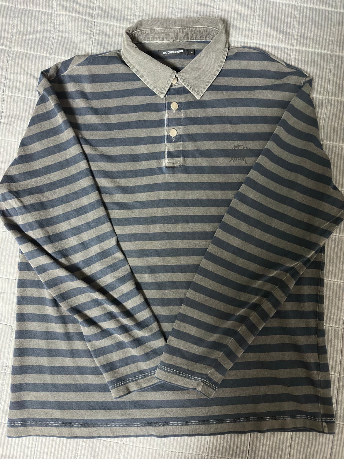 칭룸 VTG 스트라이프 폴로티 Dyed Blue  4사이즈 상품이미지1