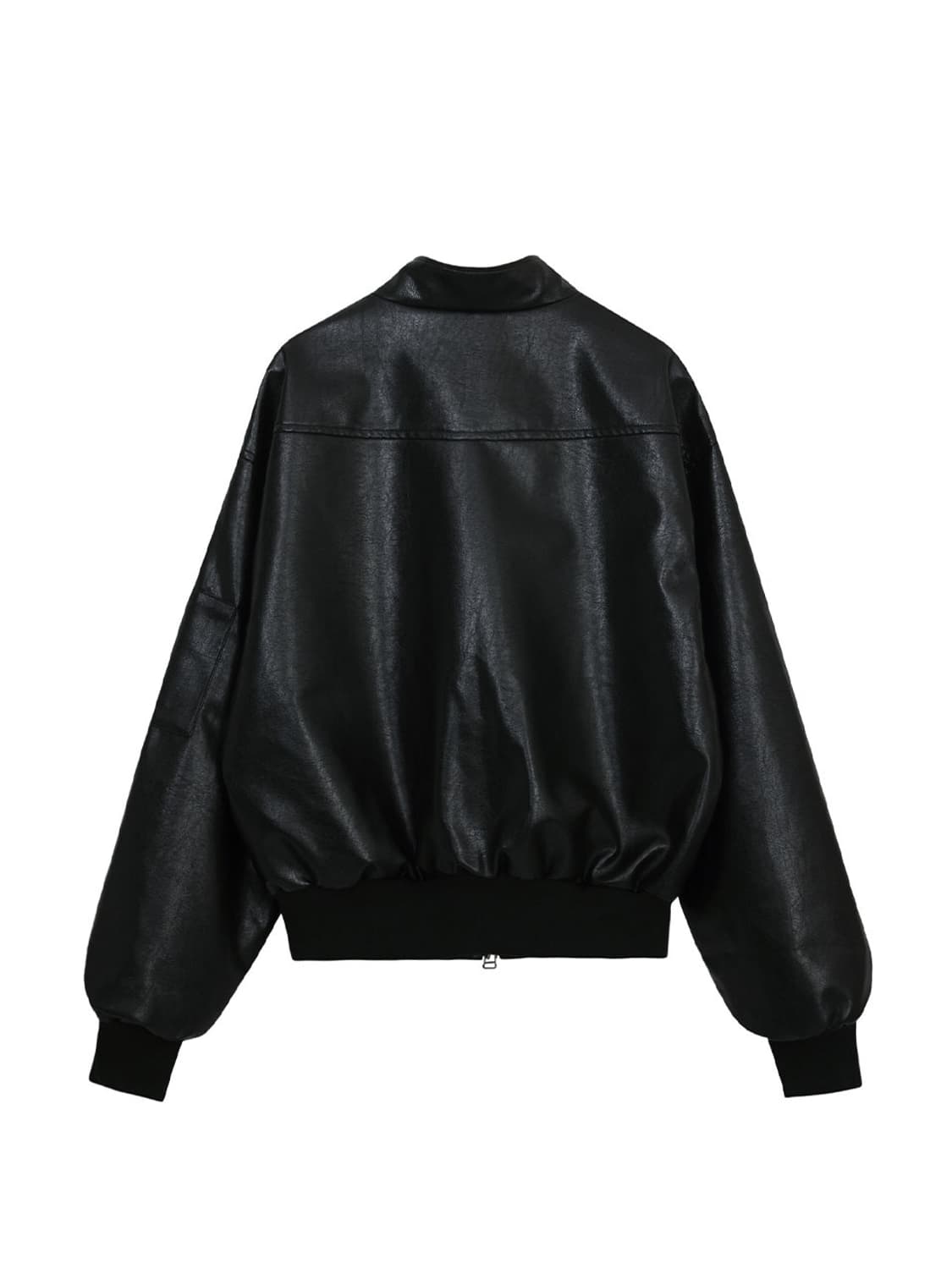 <새상품>HIGH NECK POCKET LEATHER JUMPE 상품이미지4