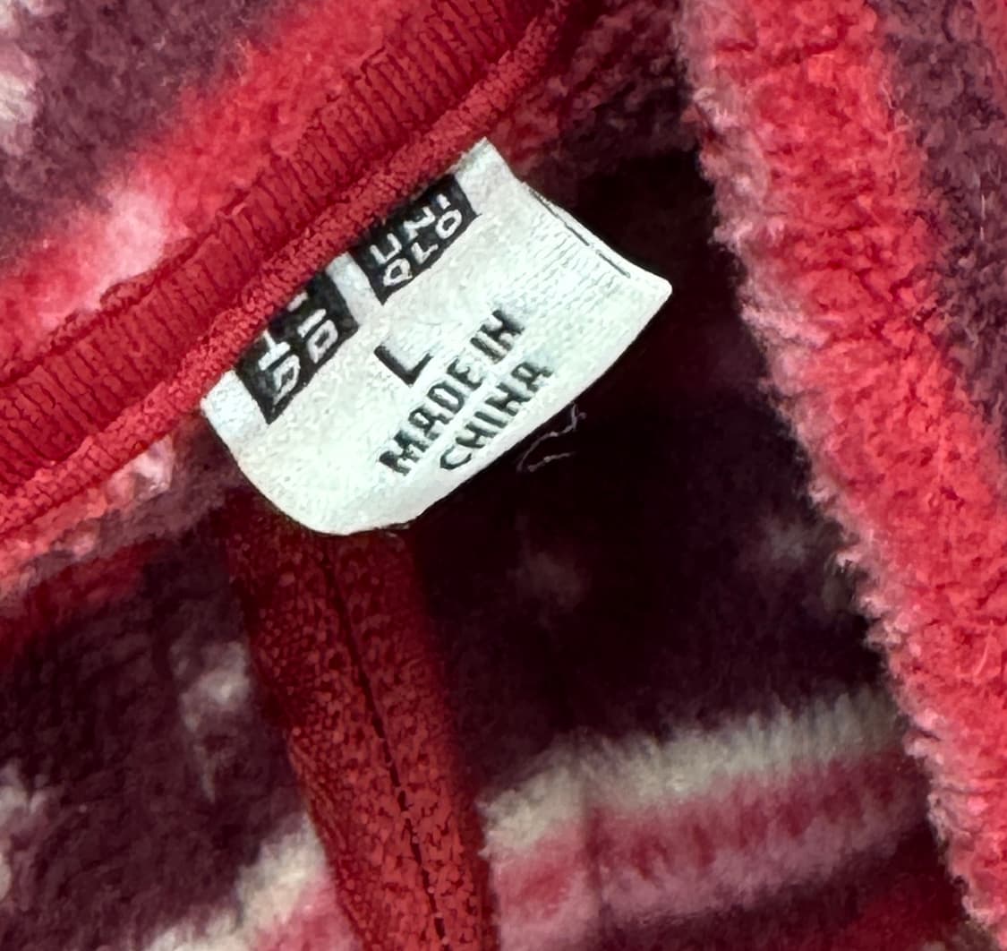 재팬 유니클로 노르틱 레드 패턴 후리스 플리스집업 겨울 그런지 에스닉 상품이미지5