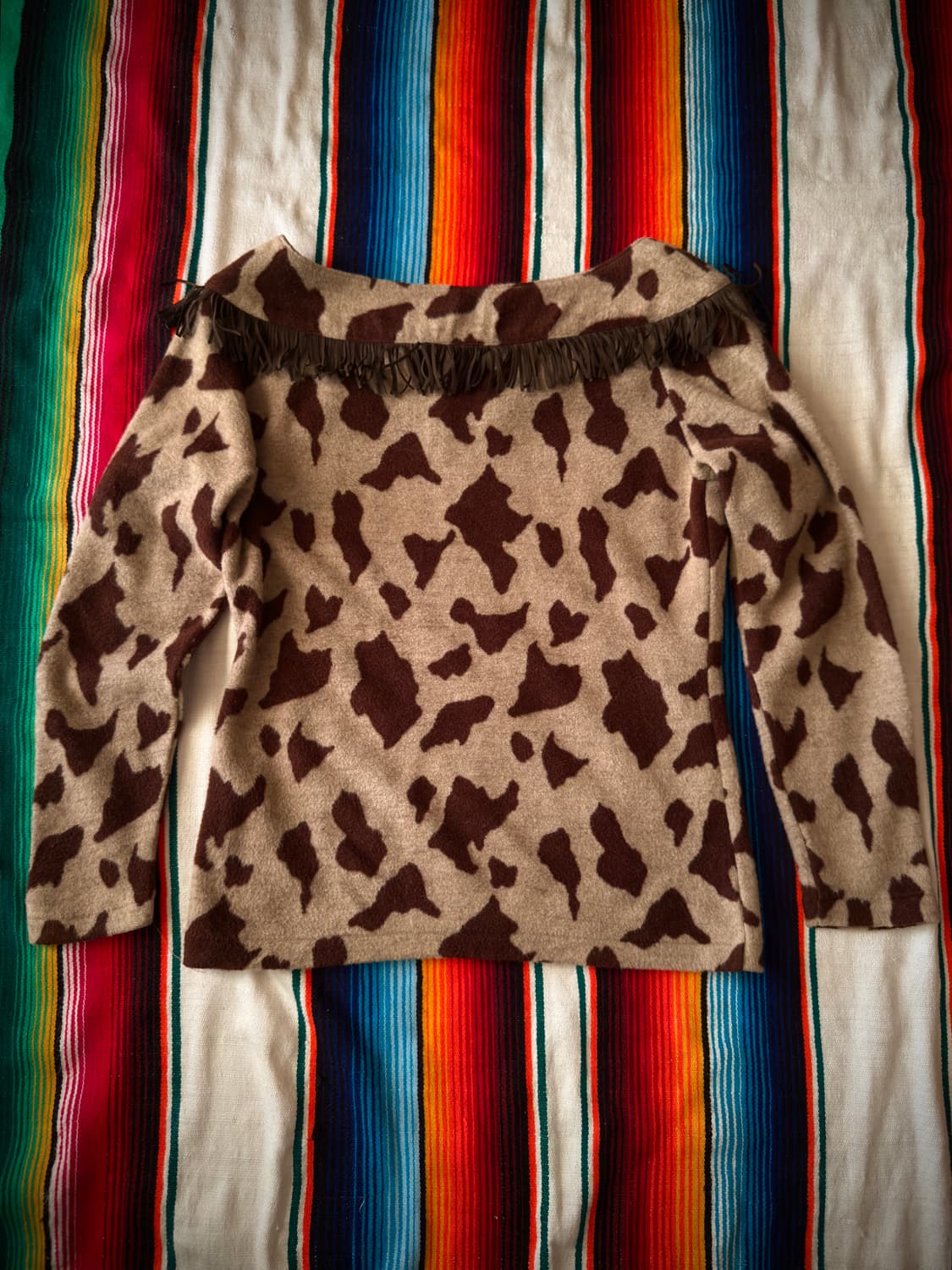 vtg Vicky cow print western fringe 롱슬리브 상품이미지6